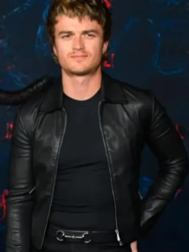 Steve Harrington Stranger Things S05 Black Leather Jacket