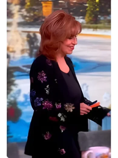 The View S28. Joy Behar Black Floral Embellished Blazer