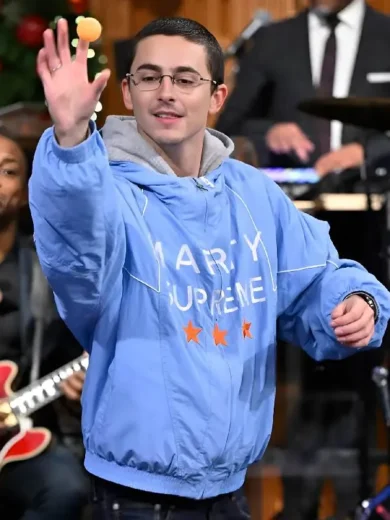 The Tonight Show Timothée Chalamet Blue Jacket