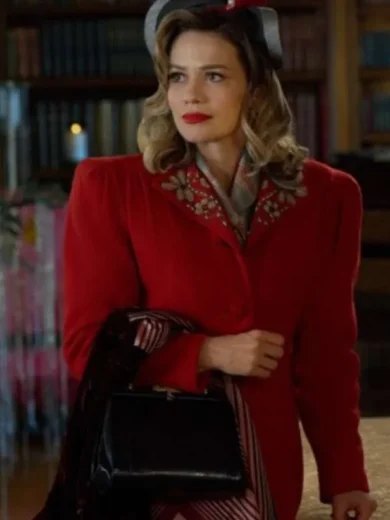 A Biltmore Christmas 2023 Bethany Joy Lenz Red Coat