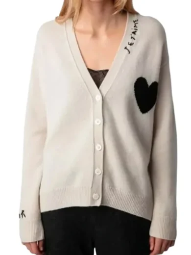 9-1-1 S8 Jennifer Hewitt Heart Motif Cardigan