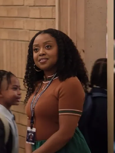 Abbott Elementary 2024 Quinta Brunson Brown Top