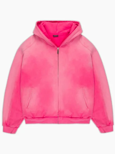 SUNFADED PINK ZIP UP HOODIE