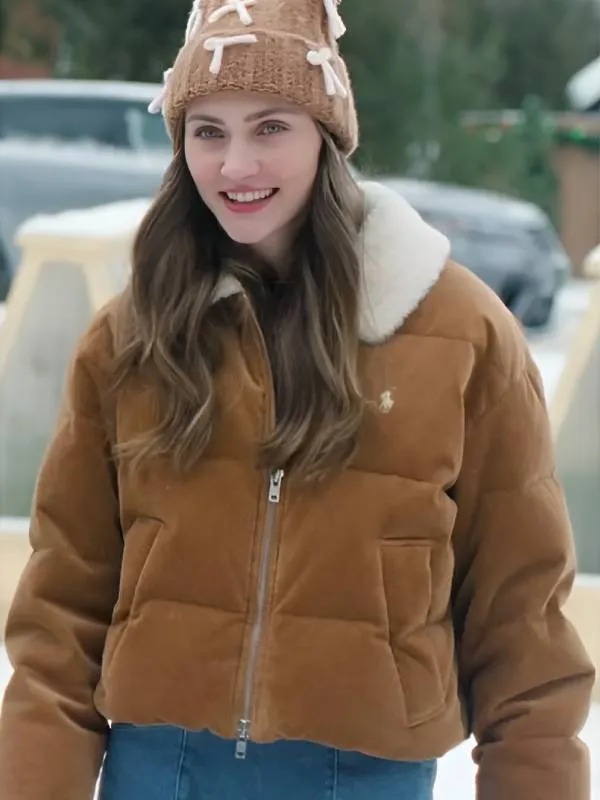 A Merry Little Ex-Mas 2025 Emily Hall Brown Corduroy Puffer Jacket
