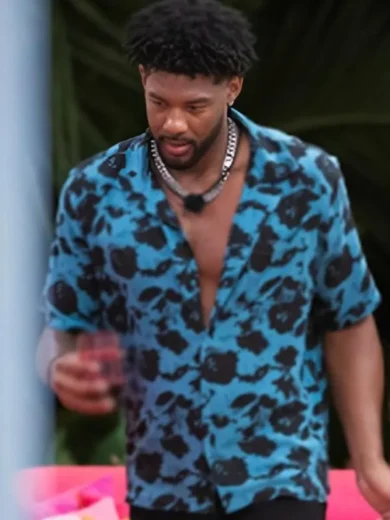 Love Island USA S7 Chris Seeley Blue Floral Shirt