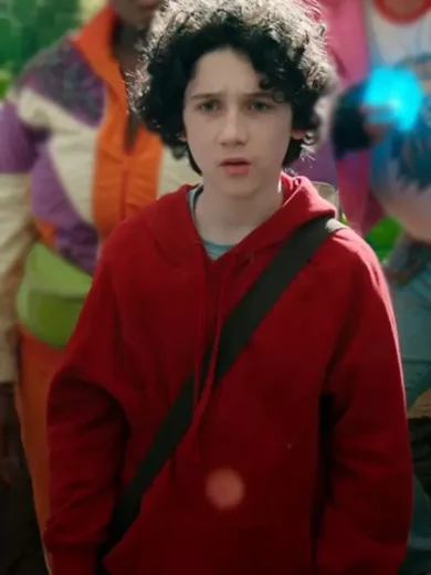 A Minecraft Movie 2025 Sebastian Hansen Red Hoodie