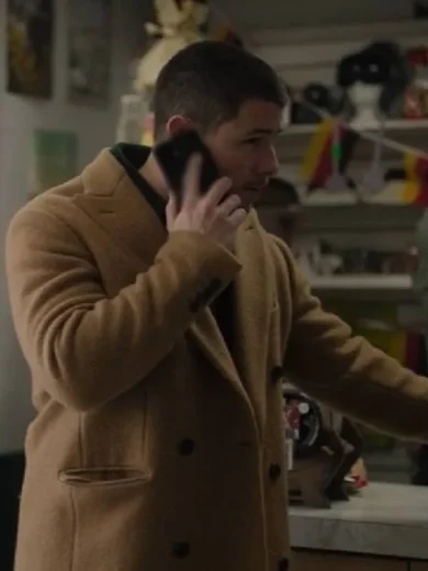 A Very Jonas Christmas Nick Jonas Brown Coat