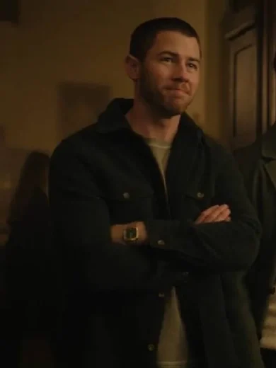 A Very Jonas Christmas Nick Jonas Green Wool Jacket