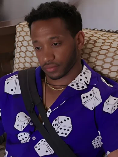 90 Day The Last Resort S2 Biniyam Blue Dice Print Shirt