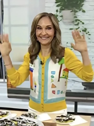 The Today Show 2025 Joy Bauer Yellow Printed Cardigan