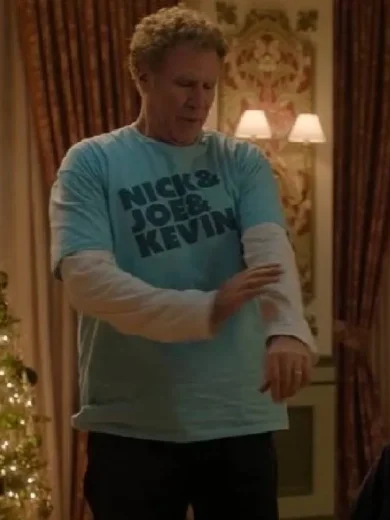 A Very Jonas Christmas Will Ferrell Blue T-Shirt
