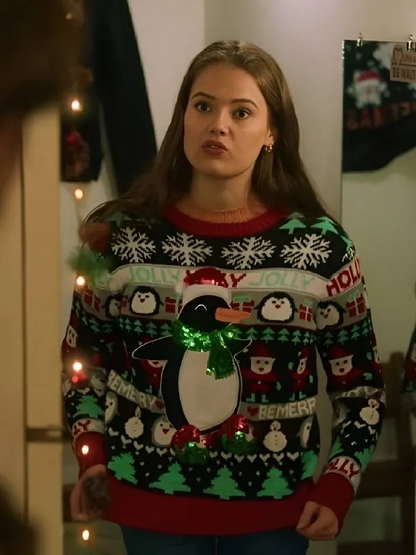 A Royal Icing Christmas Ellise Roth Penguins Graphic Sweater