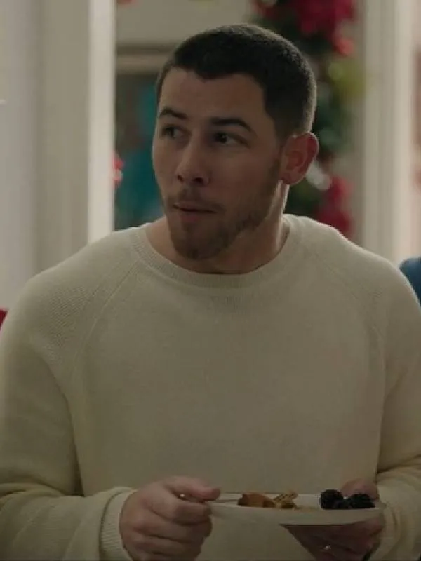 A Very Jonas Christmas 2025 Nick Jonas White Sweatshirt