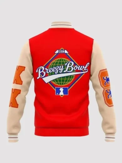 2025 Breezy Bowl XX Tour Chris Brown Letterman Red Varsity Jacket