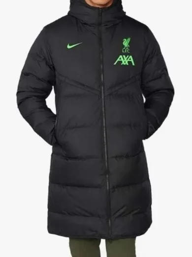 Jurgen Klopp LFC Black Strike Puffer Long Coat