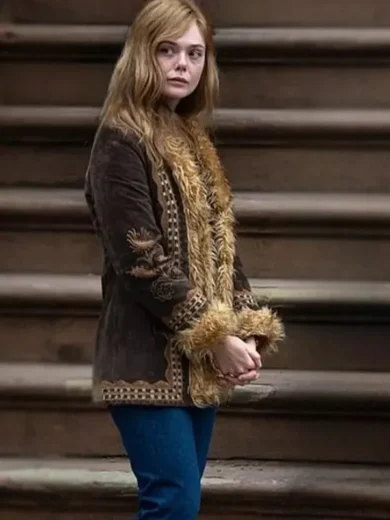 A Complete Unknown 2024 Elle Fanning Brown Coat