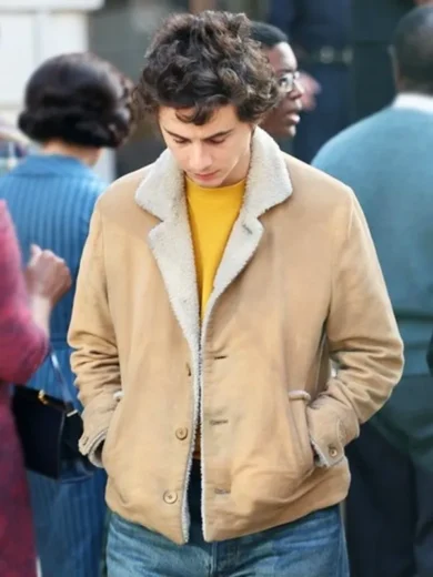 A Complete Unknown 2024 Timothée Chalamet Shearling Jacket