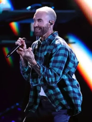 2025 iHeartRadio Music Festival Adam Levine Green Plaid Shirt