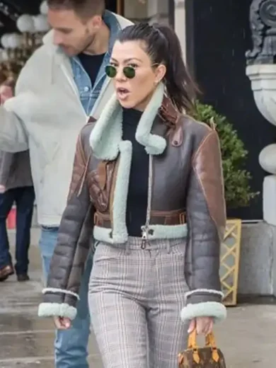 Kourtney Kardashian B3 Shearling Leather Jacket