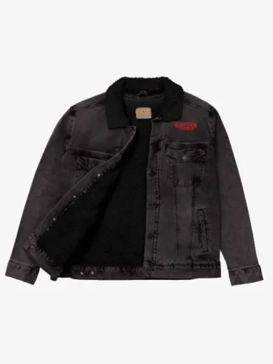 Stranger Things Unisex Sherpa Black Denim Jacket
