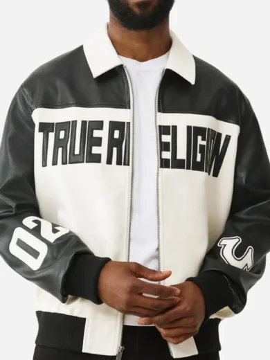 True Religion Faux Leather Racing Jacket