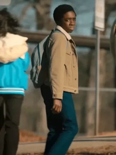 Stranger Things Lucas Sinclair Shearling Collar Jacket