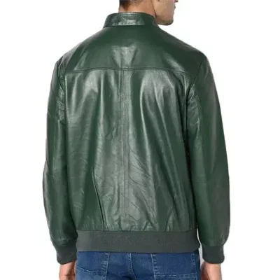 Men’s Casual Wear Green Motorcycle Jacket