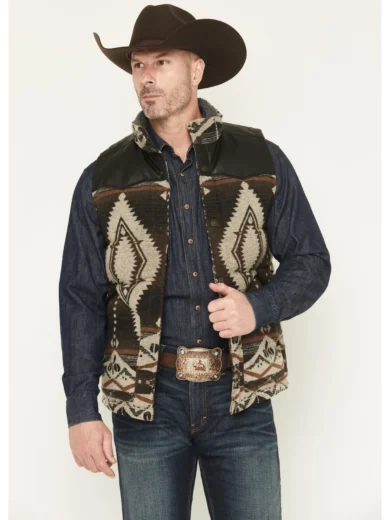 Cody James Men's Southwestern Print Flannel Insulated Vest
