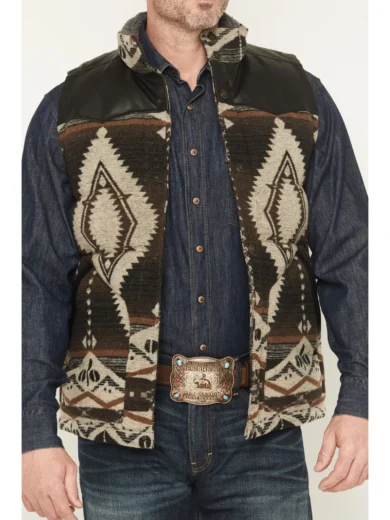 Cody James Men's Southwestern Print Flannel Insulated Vest