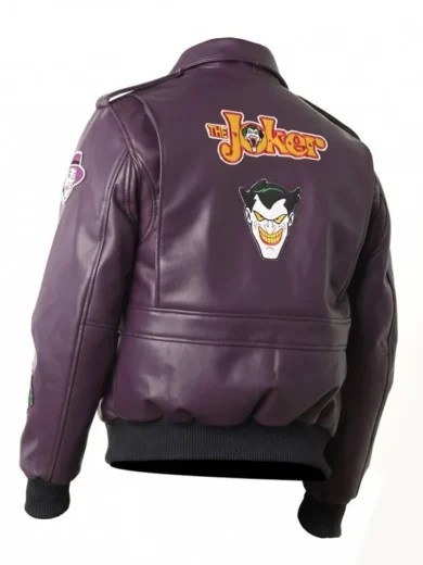 Joker Bomber Purple Leather Jacket