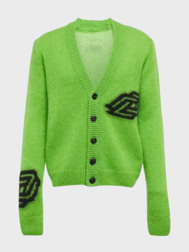 Scott Evans's Green Printed Cardigan on Access Daily 2025
