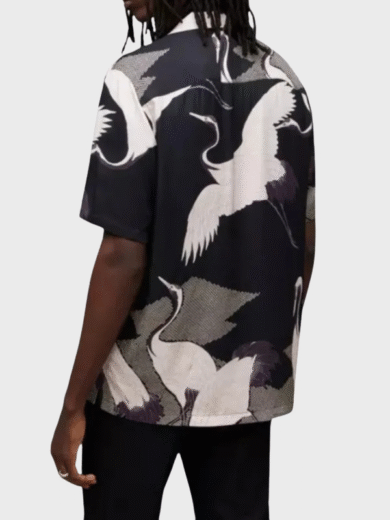 Scott Evans's Black Bird Print Shirt Access Daily 2025