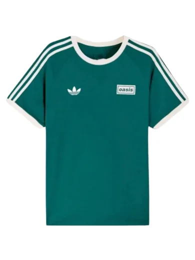 Adidas x Oasis Tour 3-Stripes Green T-Shirt