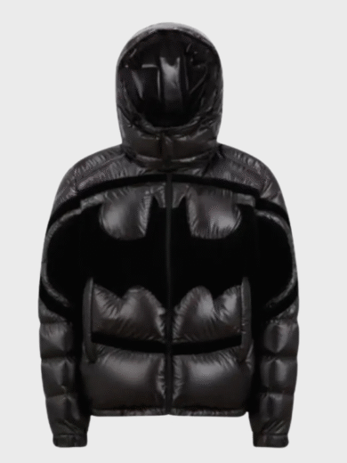 Unisex Moncler Batman Black Down Hooded Jacket
