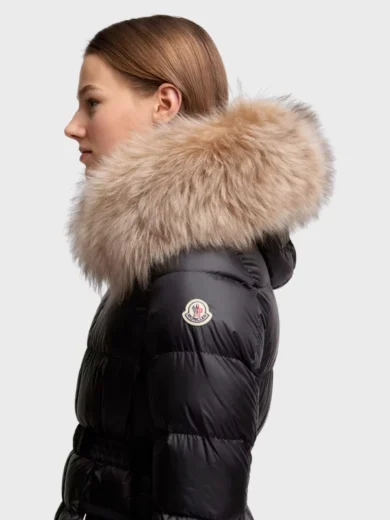 Trimmed Short Down - Boed Hooded Shearling Jacket