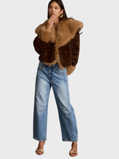 Faux Fur Cropped Wild Heart Leopard Jacket