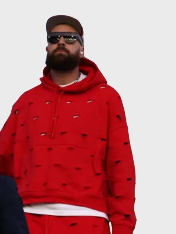 Super Bowl Travis Kelce Red Hoodie
