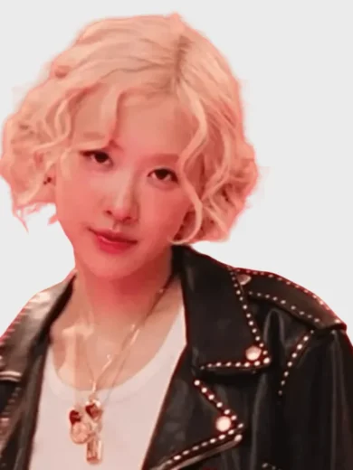 Apt Blackpink Rose Leather Biker Jacket