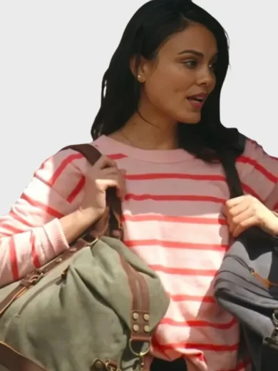 Nathalie Kelley Motorheads 2025 Pink Striped Sweater