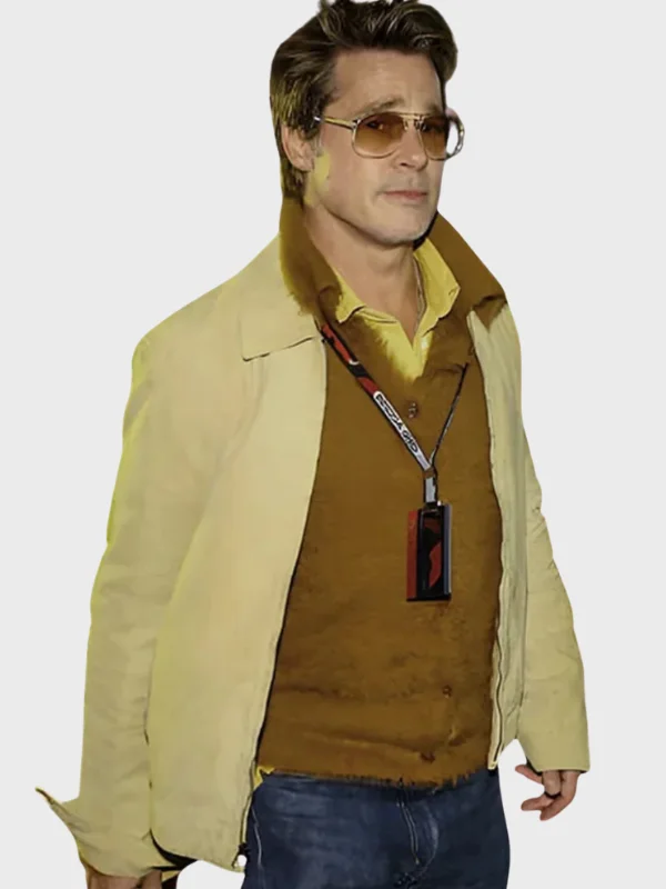 Movie Premiere Brad Pitt Yellow Cotton F1 Jacket
