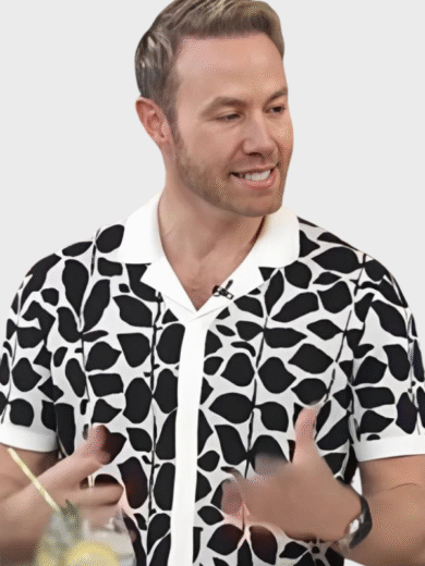 Access Daily 2025 Paul Zahn's Black & White Leaf Print Shirt