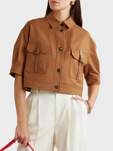 The Twelve Dates ‘Til Christmas Mae Whitman Brown Jacket