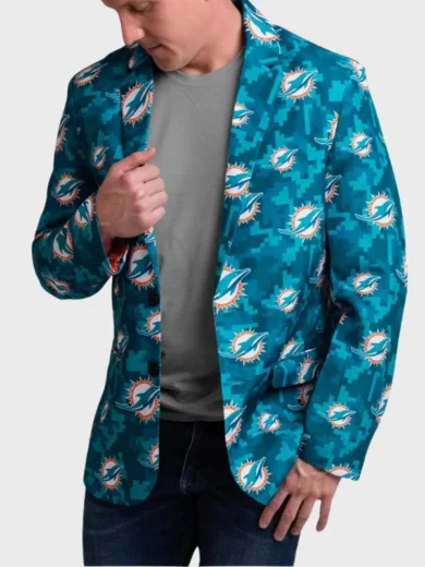 NFL Team Camo Miami Dolphin Suit Jacket Blazer