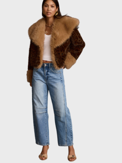 Faux Fur Cropped Wild Heart Leopard Jacket