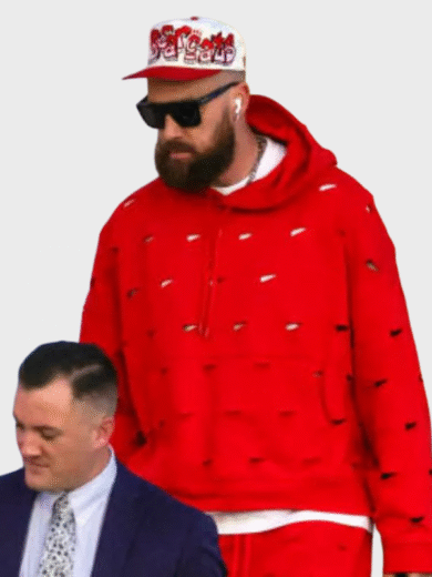 Super Bowl Travis Kelce Red Hoodie