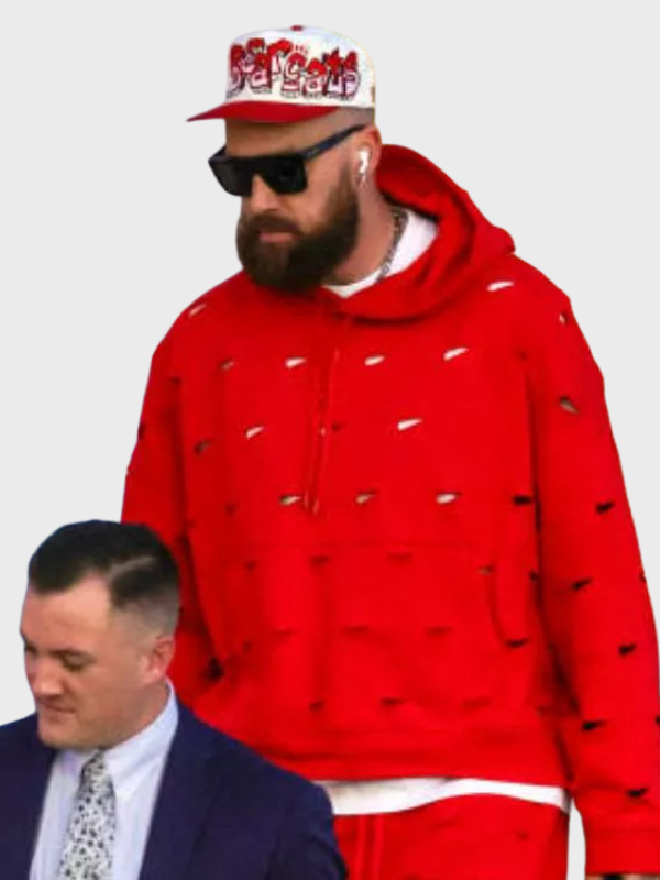 Super Bowl Travis Kelce Red Hoodie