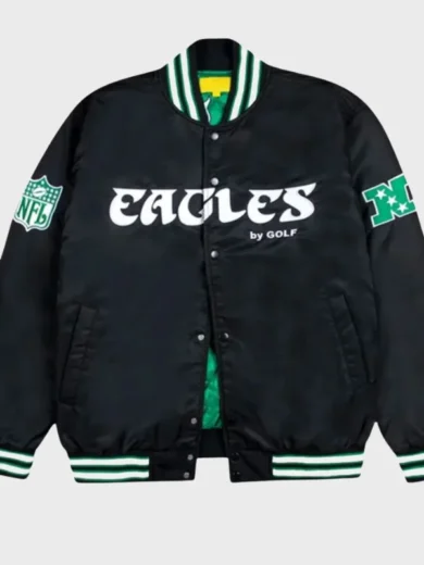 Philadelphia Eagles GOLF WANG Satin Bomber Jacket