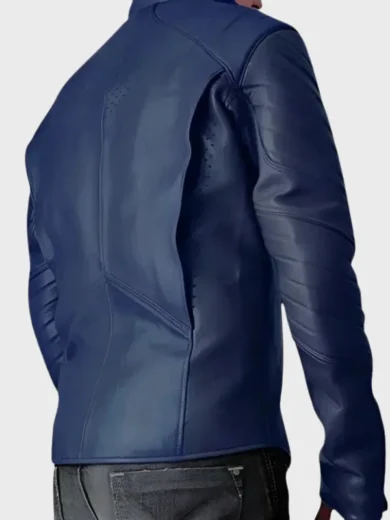 Blue Leather Superman Man Of Steel Jacket