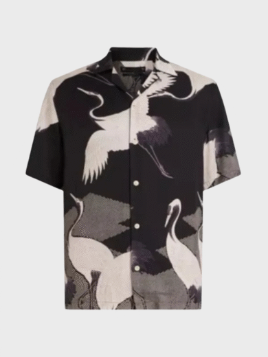 Scott Evans's Black Bird Print Shirt Access Daily 2025
