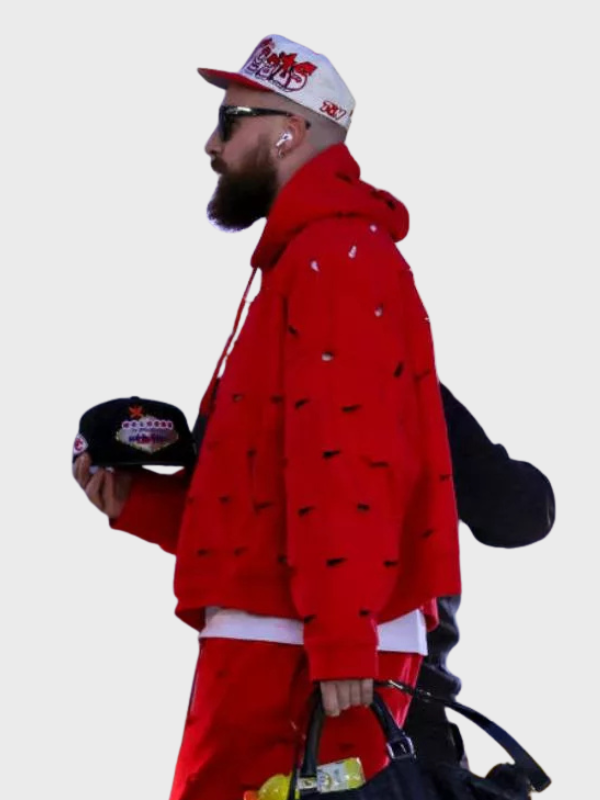 Super Bowl Travis Kelce Red Hoodie